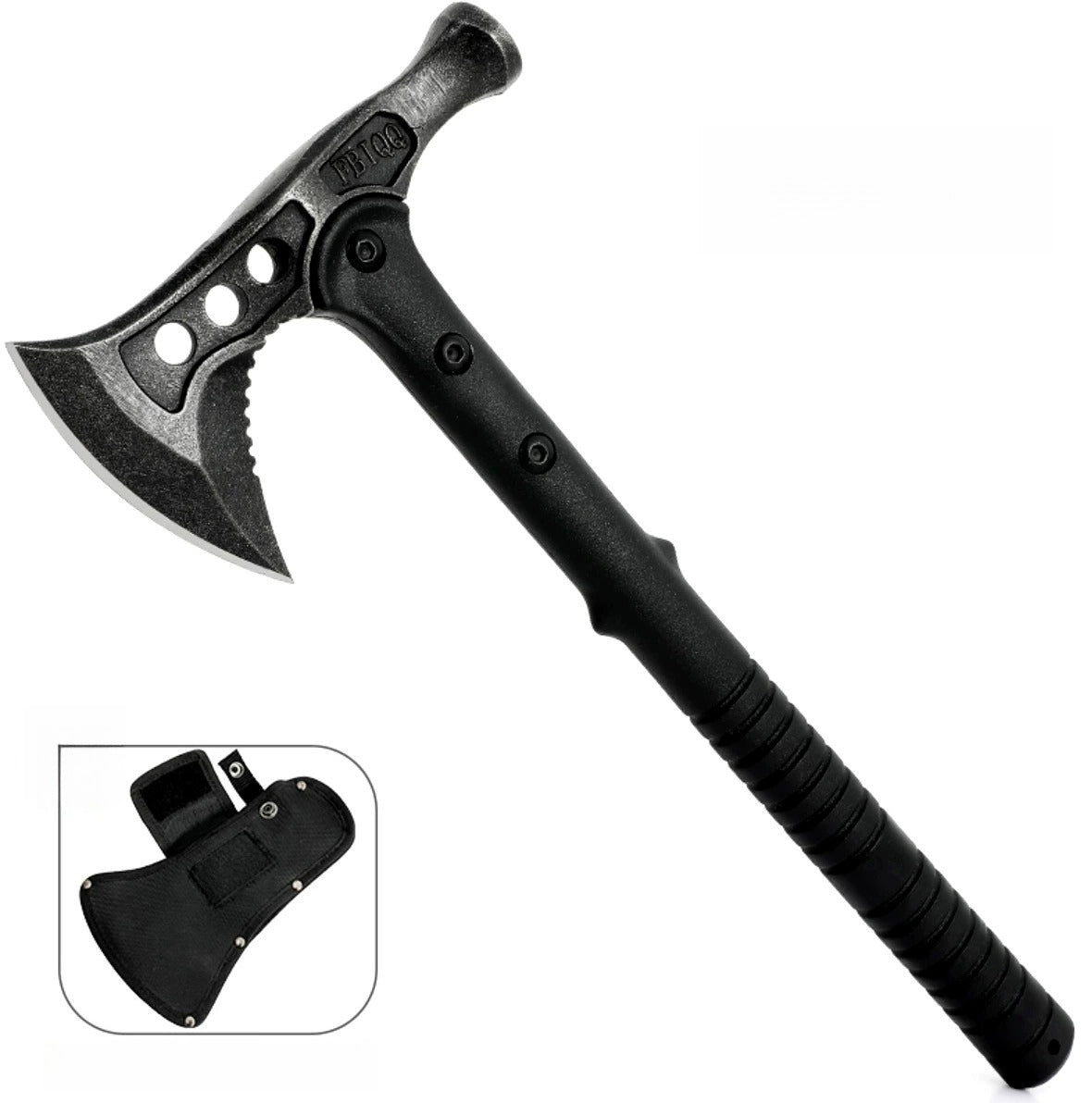 Tactical axe sheath, quick draw holster for engineer hatchet, back view