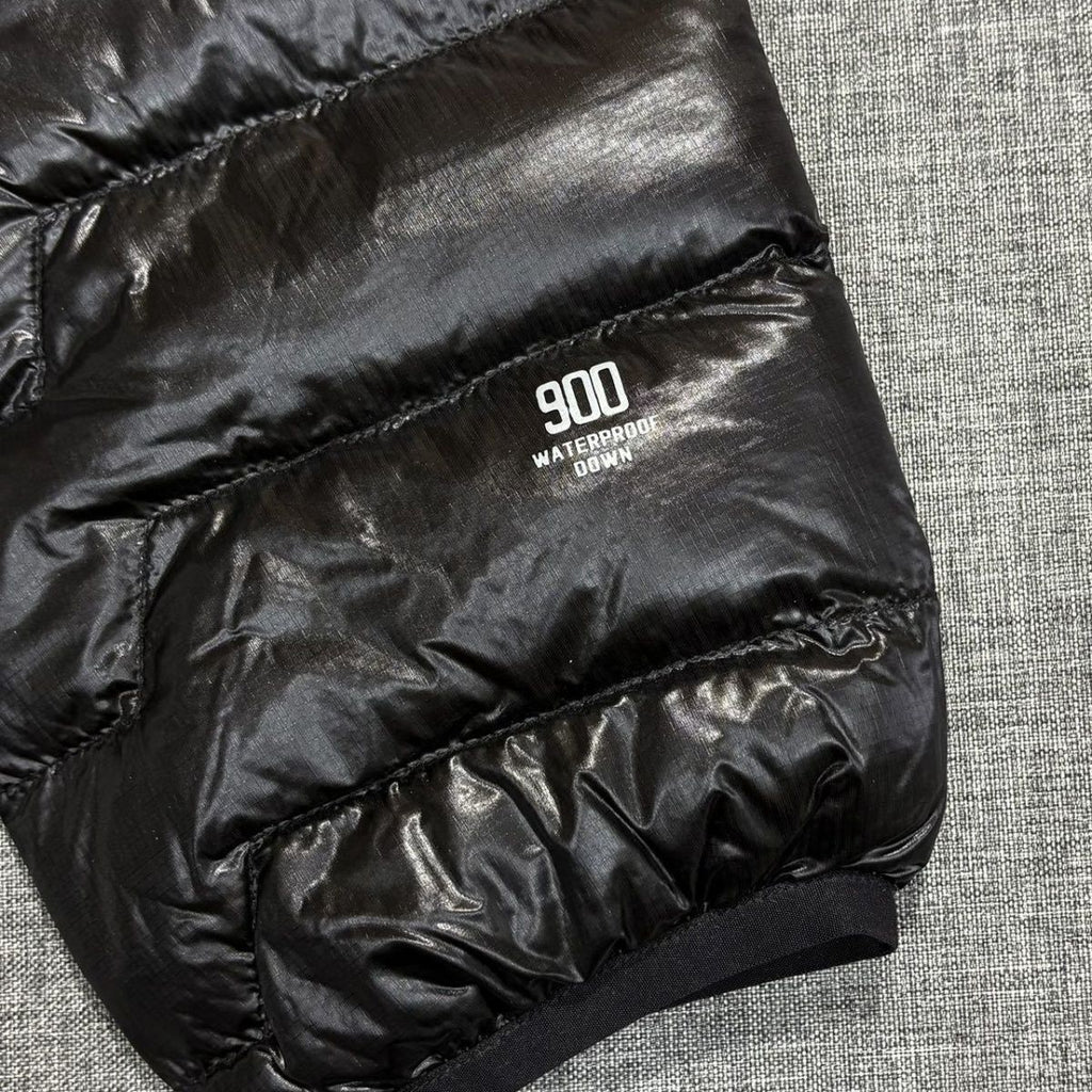 Ultralight box quilted packable down jacket, side view