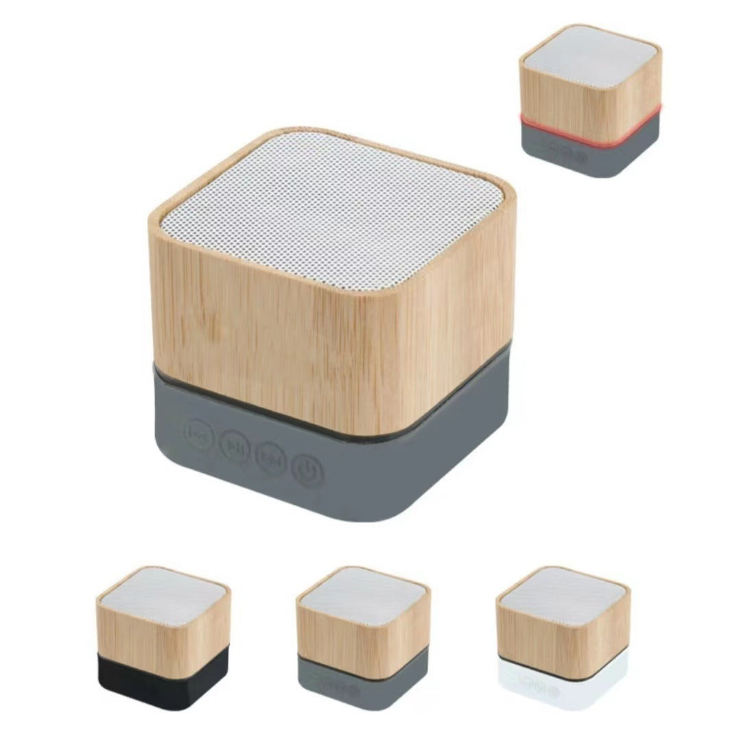 Compact bamboo Bluetooth speaker, top view