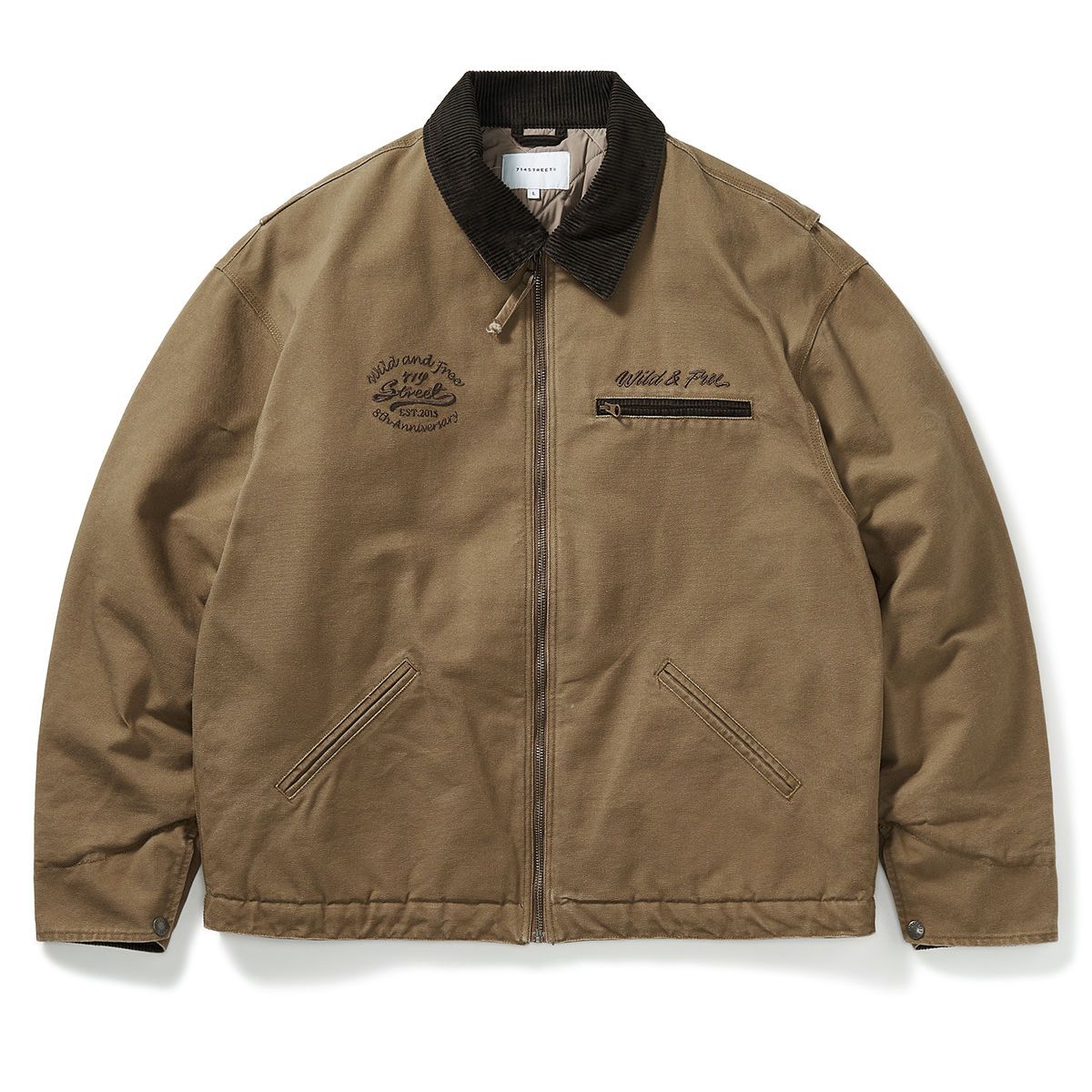 Warm winter quilted jacket worn outdoors